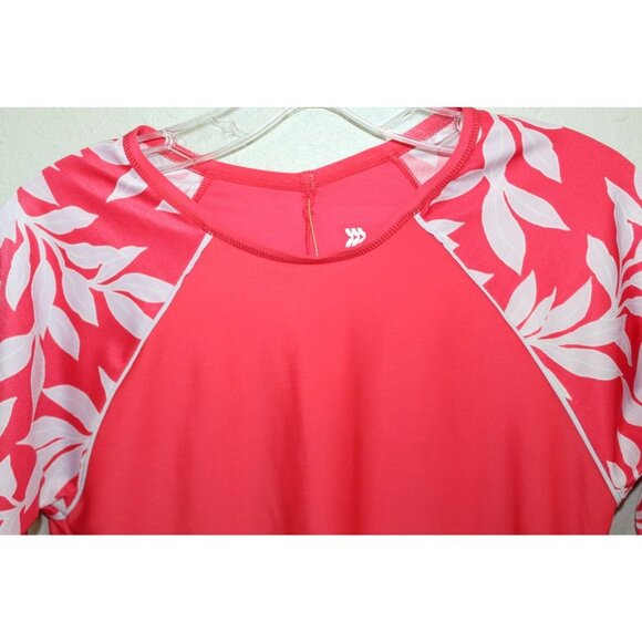 NWT All in Motion barbiecore Floral Long Sleeve Top Crew Neck UPF 50+ LARGE - Picture 5 of 7